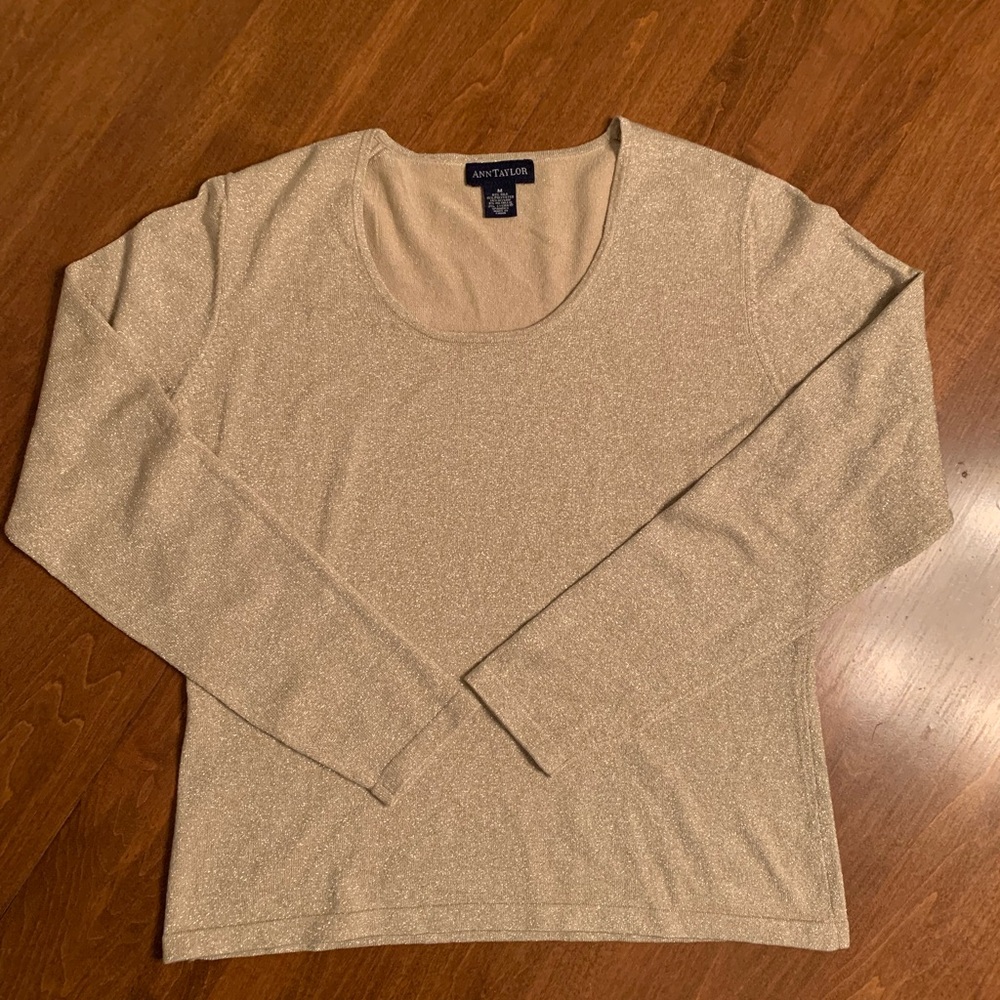 Ann Taylor Gold Sparkle Sweater